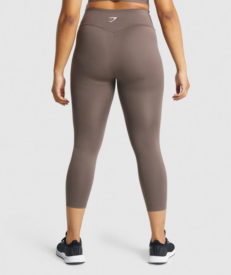 Women's Gymshark Training 7/8 Leggings Brown | NZ 1LJVXC